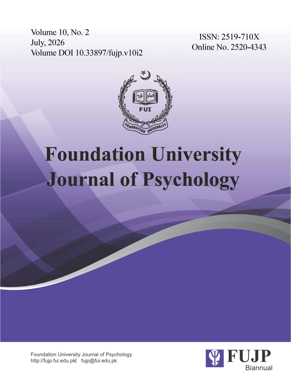 					View Vol. 10 No. 2 (2026): Foundation University Journal of Psychology Volume 10 Issue 2
				